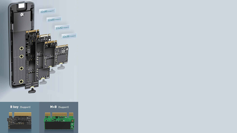 باکس درایو اس اس دی M2 NVME بیسوس BASEUS Full Speed Series SSD Enclosure M.2 NVMe SSD سازگار با انواع اس اس دی ها