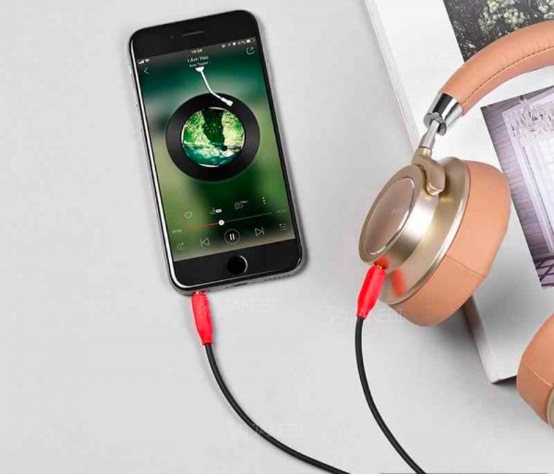 کابل صدا میکروفون دار هوکو Hoco UPA12 AUX With Mic Cable 1m