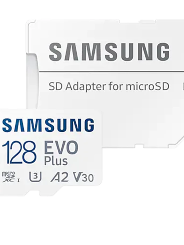 کارت حافظه microSDXC سامسونگ مدل Evo Plus A2 V30 کلاس 10 ظرفیت 128 گیگابایت به همراه آداپتور SD