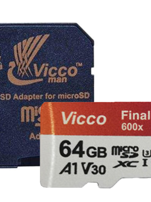 کارت حافظه microSDXC ویکومن مدل Final 600X کلاس 10 استاندارد UHS-I U3 سرعت 90MBps ظرفیت 64 گیگابایت به همراه آداپتور