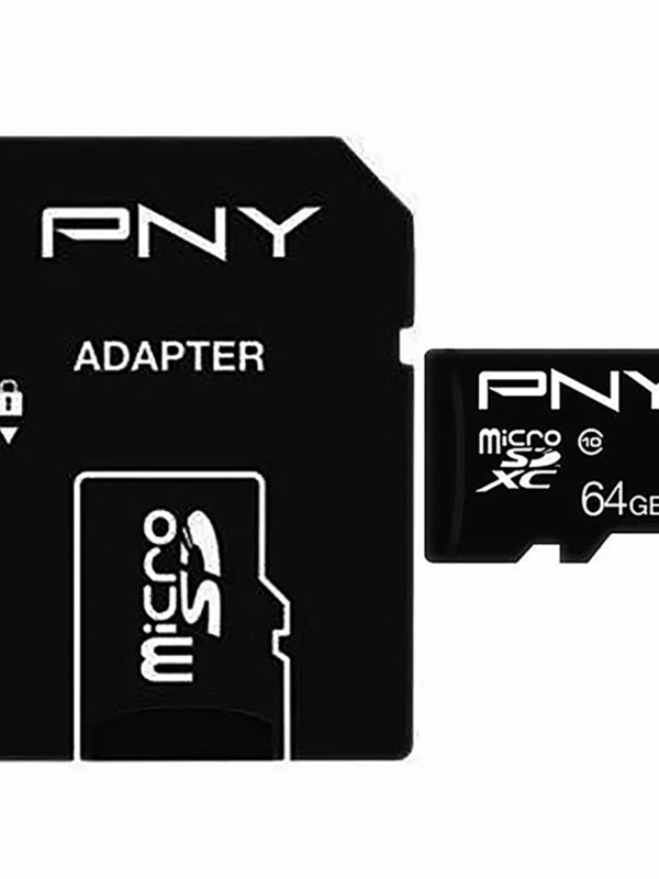کارت حافظه MicroSDXC پی ان وای مدل Performance Plus کلاس 10 ظرفیت 64 گیگابایت به همراه آداپتور SD