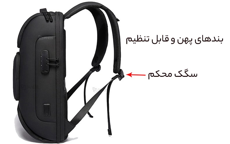 کوله با بندهای محکم و قابل تنظیم