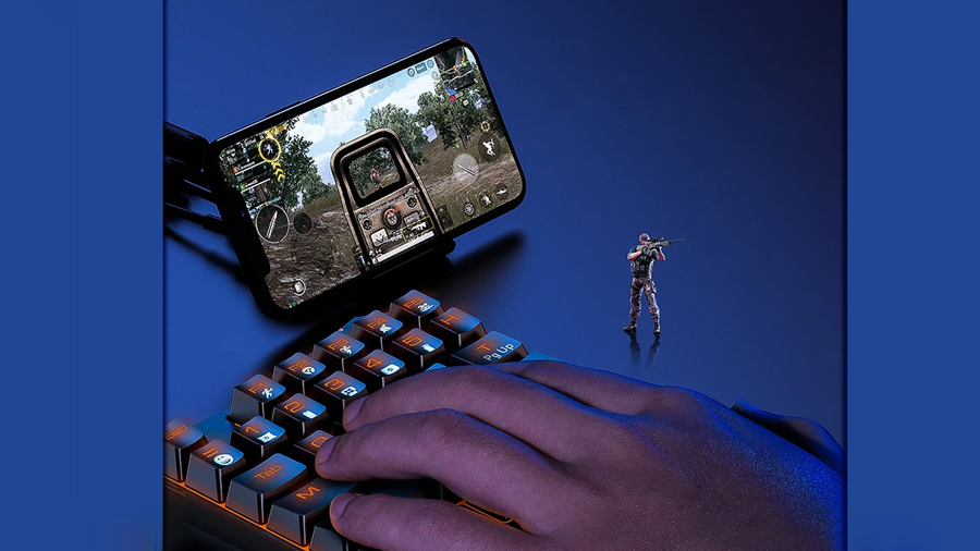 کنترل تک دستی کیبورد بیسوس مدل GAMO One-Handed Gaming Keyboard GK01