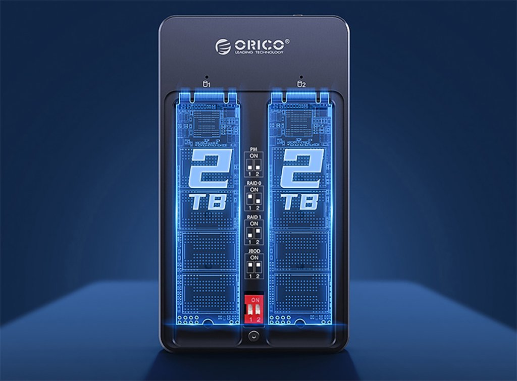 باکس هارد درایو دوتایی M2 اوریکو مدل M2N210-RC3