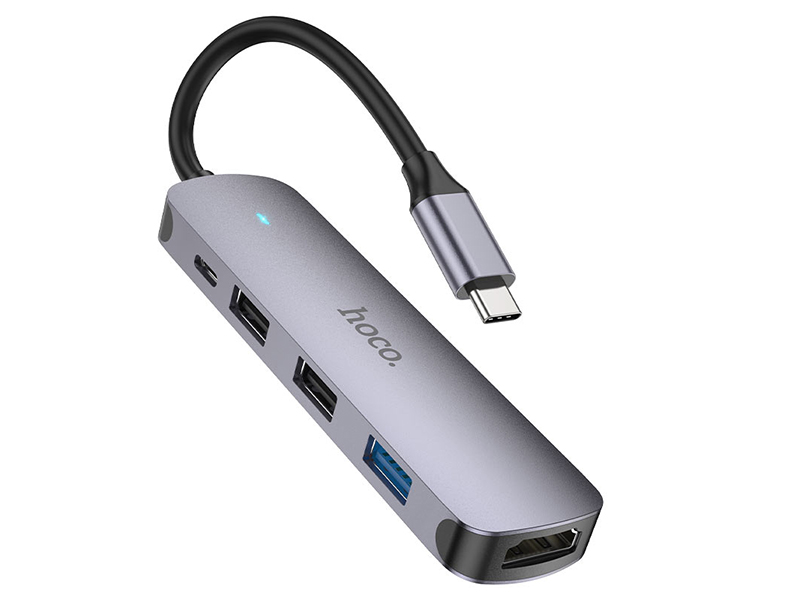 هاب تایپ سی 5 پورت هوکو Hoco Type-C hub HB27 HDTV + USB3.0 + USB2.0*2 + PD