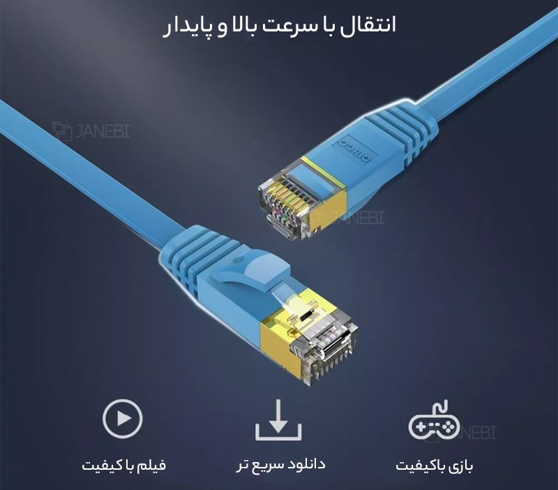 کابل شبکه اوریکو Orico CAT7 LAN Cable PUG-C7b 3m