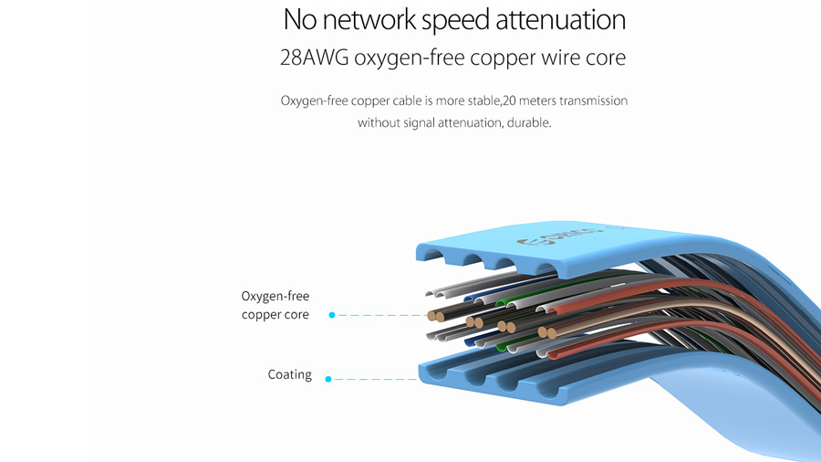 کابل شبکه اوریکو Orico CAT7 LAN Cable PUG-C7b  دارای کیفیت ساخت بالا