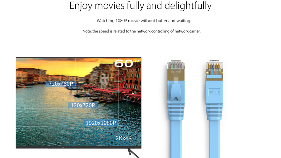 کابل شبکه اوریکو Orico CAT7 LAN Cable PUG-C7b با قابلیت پخش پایدار و بدون افت کیفیت فیلم