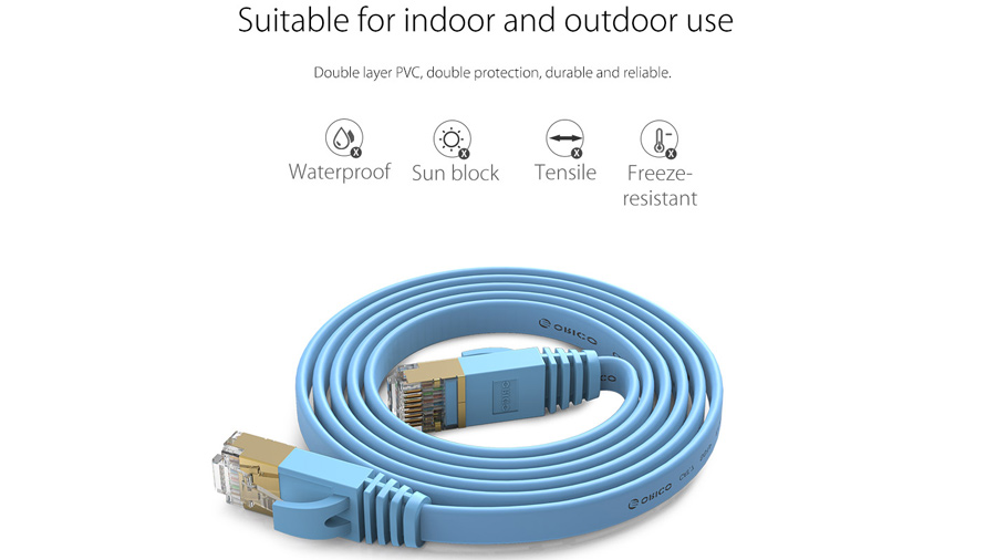 کابل شبکه اوریکو Orico CAT7 LAN Cable PUG-C7b قابل استفاده در تمامی محیط ها