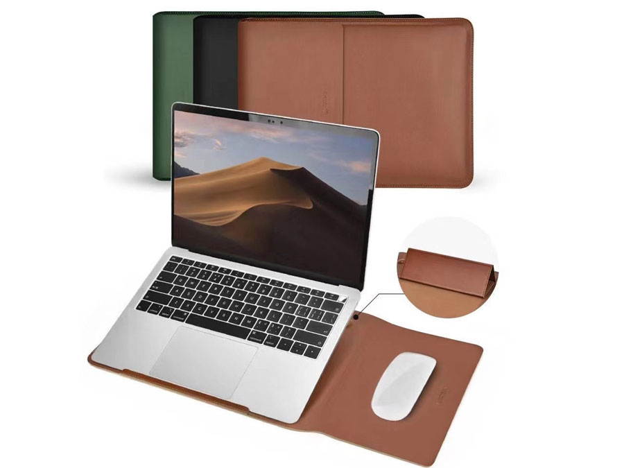 کاور مک بوک پرو 16 اینچ A2141 با قابلیت هولدر و پد موس کوتتسی Coteetci Multi Functional Leather Liner Bag MacBook Pro 16" MB1088