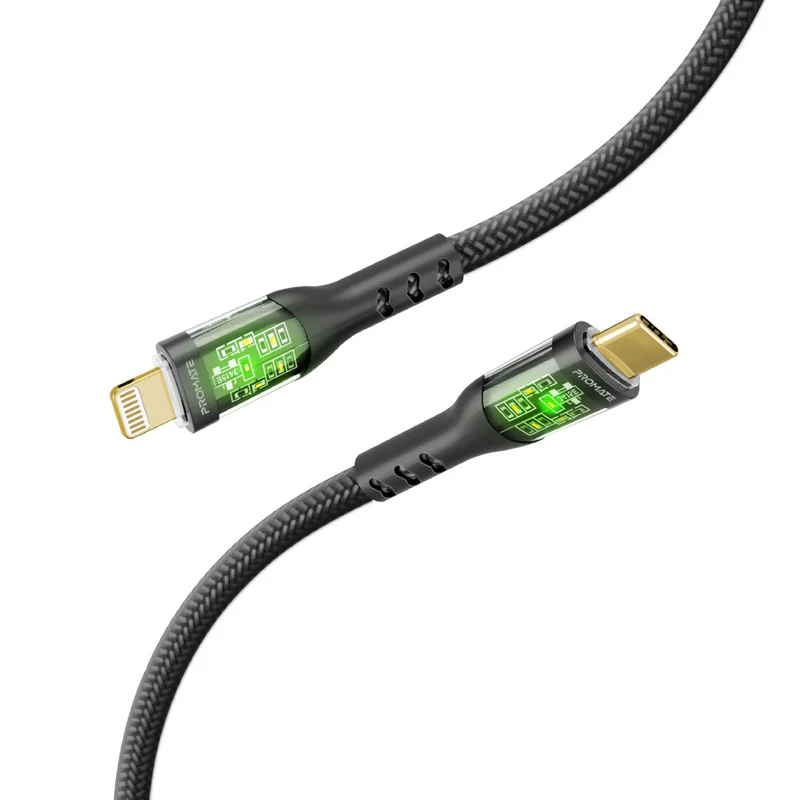 کابل USB-C به لایتنینگ شارژ سریع پرومیت مدل TRANSLINE-CI.BLACK به طول 1.2 متر و توان 27 وات_67fe6b40c2455.jpeg کابل USB-C به لایتنینگ شارژ سریع پرومیت مدل TRANSLINE-CI.BLACK به طول 1.2 متر و توان 27 وات_67fe6b40c2455.jpeg